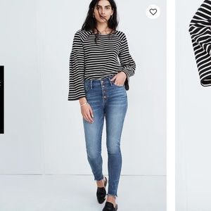 10" High-Rise Skinny Jeans in Cordova Wash: Button-Front Edition